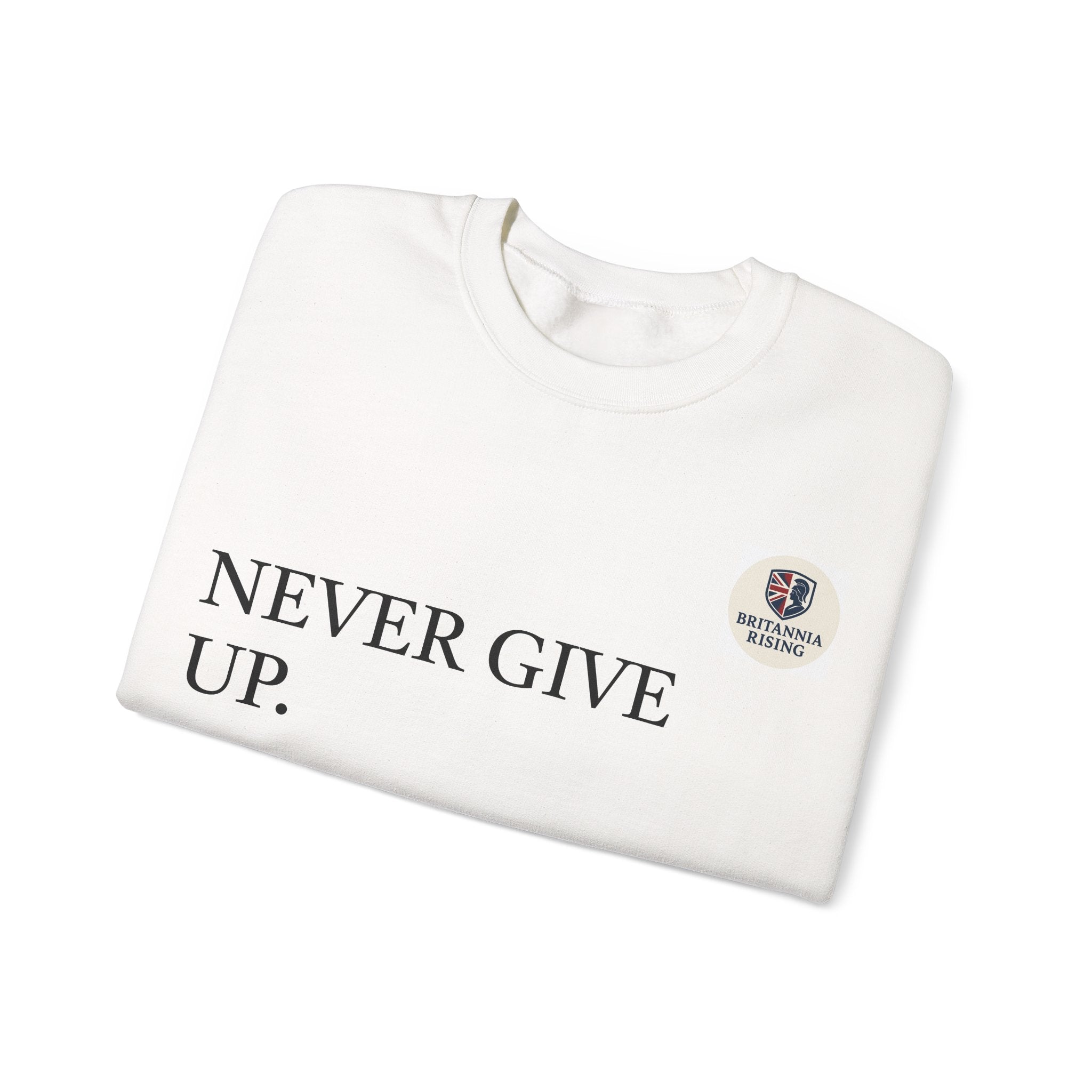 Never Give Up Britannia Rising Crewneck jumper